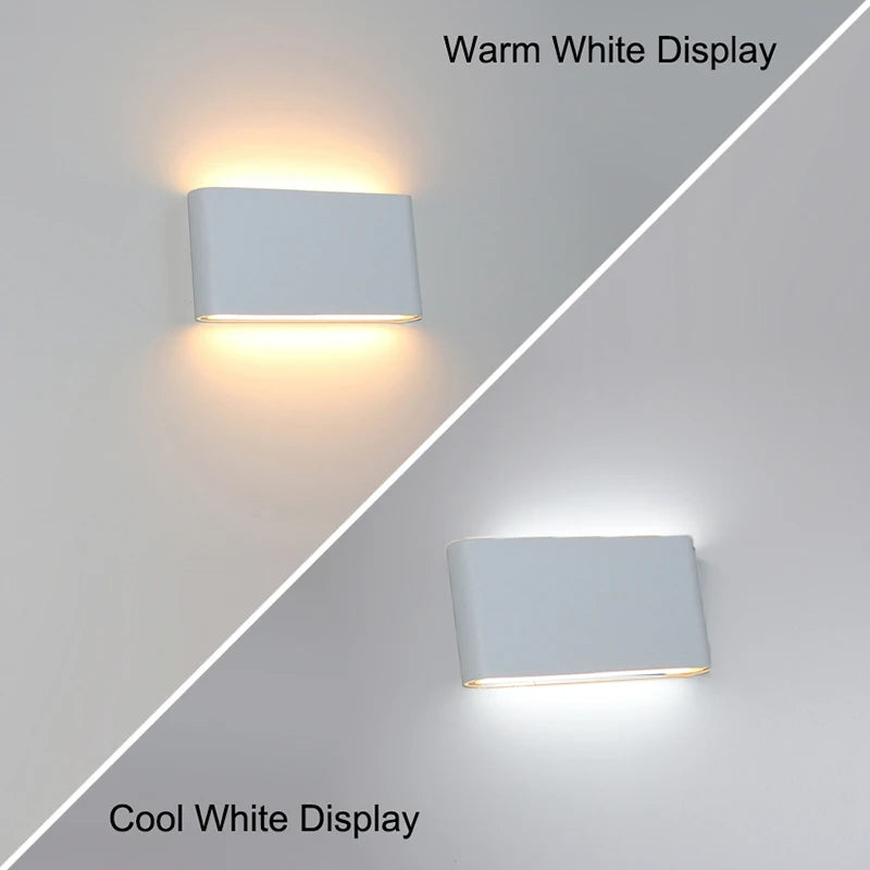 Led Wall Lighting 12W Aluminum Outdoor IP65 Waterproof Modern Indoor Wall Lamp for Bedroom Living Room Porch Garden Light