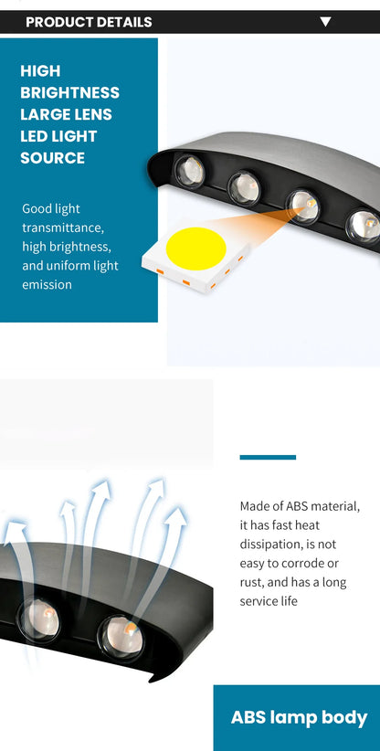 LED Wall Light Outdoor/Indoor Modern Light For Home, Garden or Bedroom