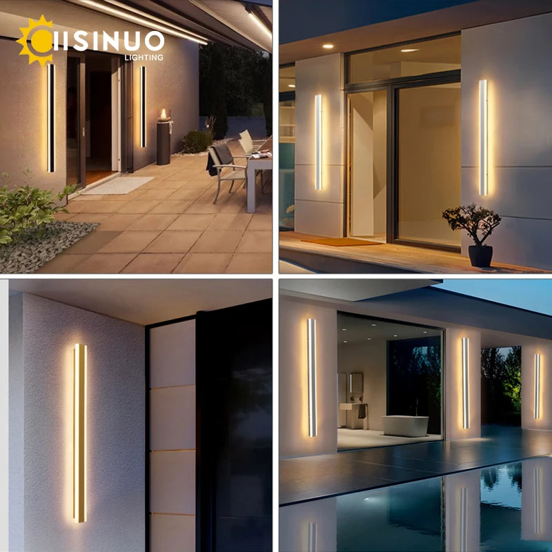 Outdoor LED Wall Sconce – Modern Waterproof Porch & Garage Light (Black/Gold/White/Gray)