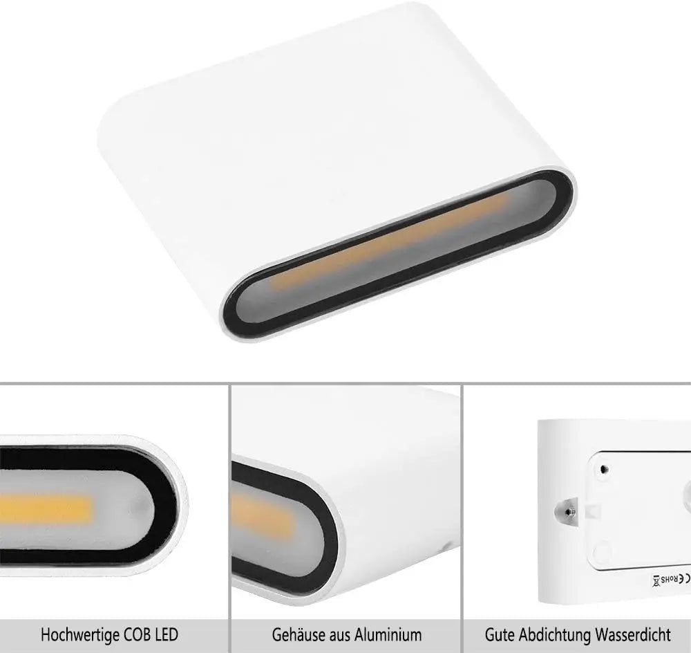 Led Wall Lighting 12W Aluminum Outdoor IP65 Waterproof Modern Indoor Wall Lamp for Bedroom Living Room Porch Garden Light